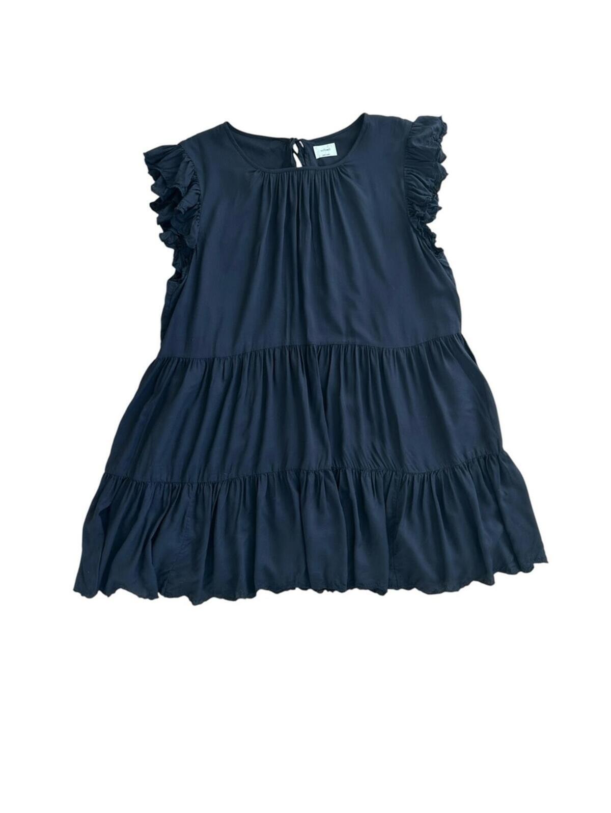 Wilfred Black Ruffle Sleeve Tiered Babydoll Dress